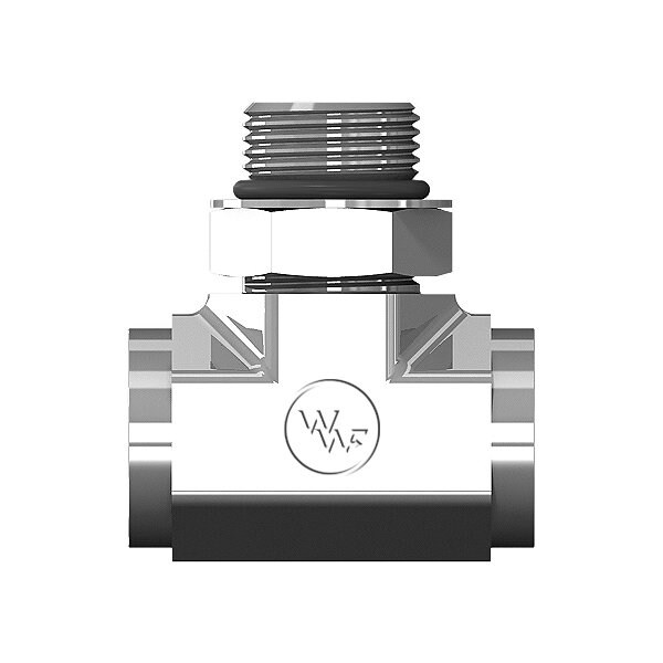 World Wide Fittings Female O-Ring Boss to Female O-Ring Boss to Male O-Ring Boss Adjustable Tee 6832X10X10X10 - main
